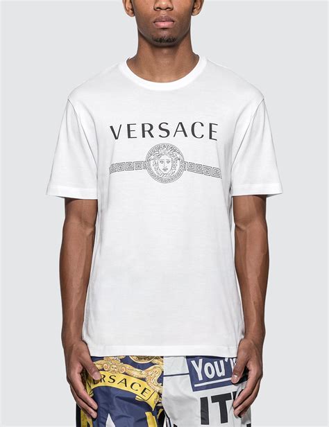 versace white shirt with logo|Versace t shirt men price.